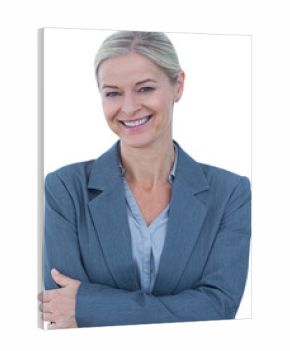 Portrait of beautiful businesswoman standing arms crossed
