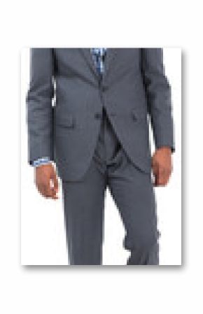 Digital png photo of serious biracial businessman walking on transparent background