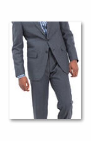 Digital png photo of focused african american businessman looking sideway on transparent background