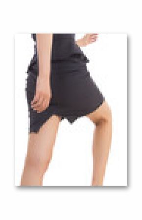 Digital png photo of asian businesswoman climbing stairs on transparent background