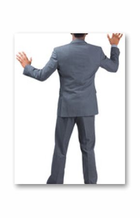 Digital png photo of back view of african american businessman standing on transparent background