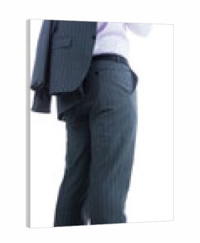 Digital png photo of back view of biracial businessman looking up on transparent background