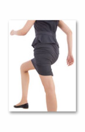 Digital png photo of back of asian businesswoman walking on transparent background