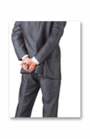 Digital png photo of back of caucasian businessman standing on transparent background