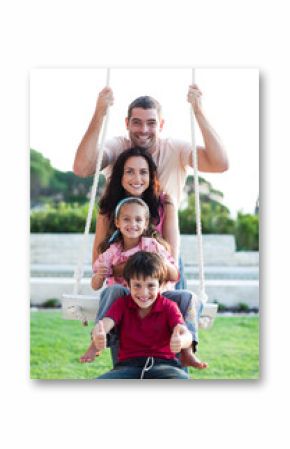 Family on a swing