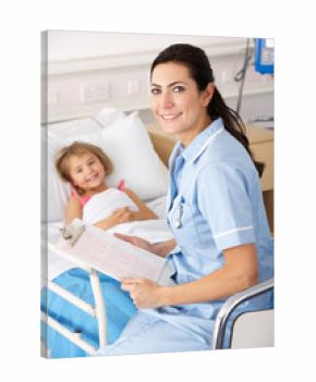 Nurse with child patient in UK Accident and Emergency