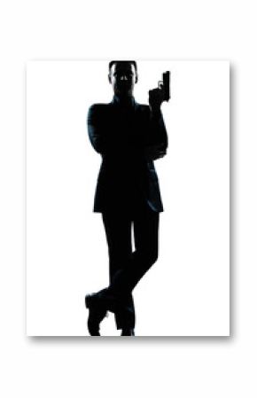 silhouette man full length secret agent in a james bond posture