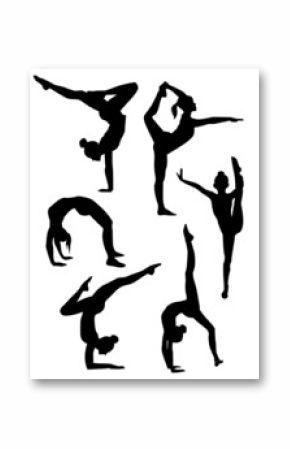Girls gymnasts silhouettes