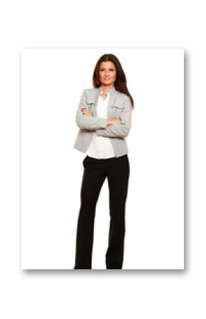 A full length portrait of a beautiful businesswoman standing