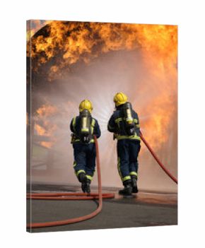 fire fighters at large fire