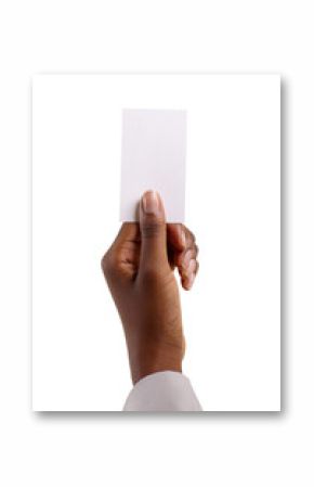 african woman holding blank paper