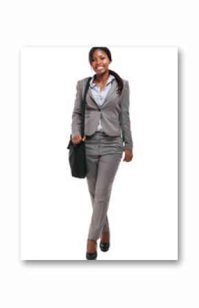 African businesswoman holding a briefcase