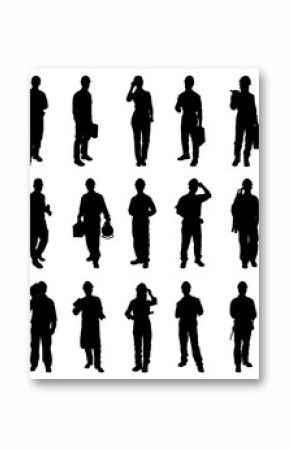 Illustration Of Workers Silhouettes