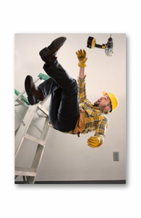 Worker Falling From Ladder