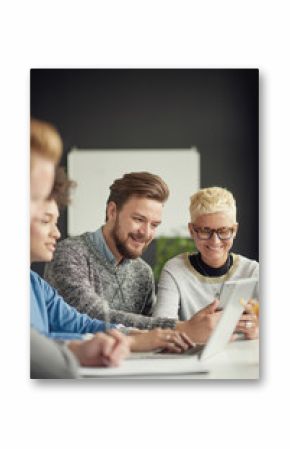 Multi ethnic group working in modern office