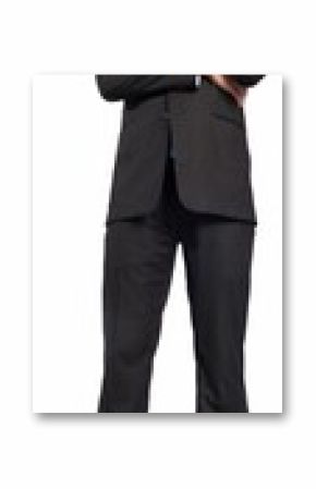 Thinking businessman touching chin