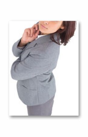 Digital png photo of focused caucasian businesswoman on transparent background