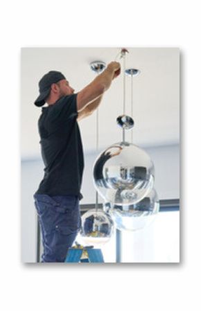 Electrician at work in residential home