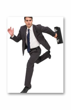 Stern businessman in a hurry