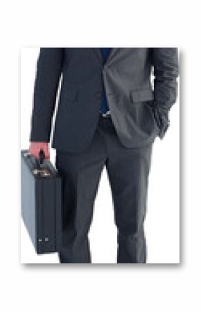 Headless businessman standing with briefcase