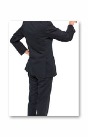 Digital png photo of back view of asian businessman standing on transparent background