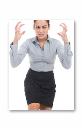 Digital png photo of stressed caucasian businesswoman on transparent background