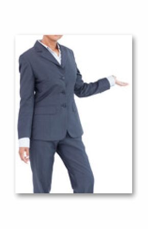 Digital png photo of happy hispanic businesswoman standing on transparent background