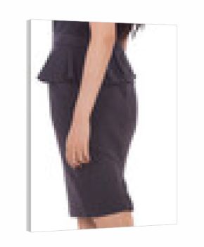 Digital png photo of asian businesswoman standing and looking up on transparent background