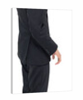 Digital png photo of focused biracial businessman pointing finger on transparent background