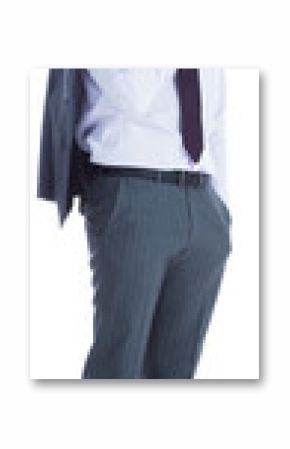 Digital png photo of sad biracial businessman looking down on transparent background