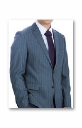 Digital png photo of biracial businessman standing on transparent background