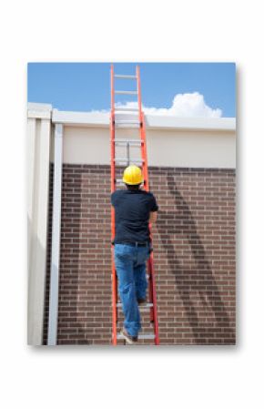 Construction Worker on Ladder