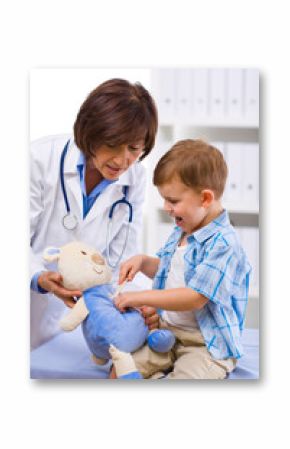 Doctor examining child