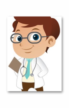 Cute little male doctor