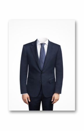 man in suit without head
