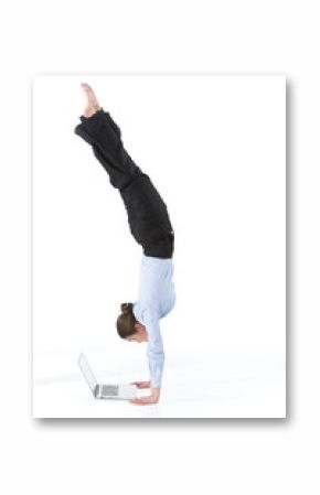 Busy woman posing with notebook
