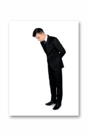 Business man looking down