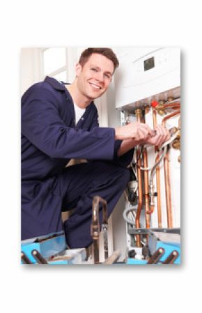 Engineer Servicing Central Heating Boiler