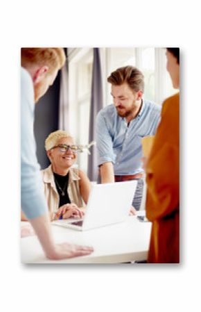 Multi - ethnic team having presentation in modern office