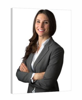 Charming smart intelligent casual business person portrait with sincere smile