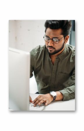 creative man with pc computer working at modern office