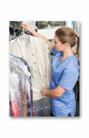 Girl working in dry cleaner