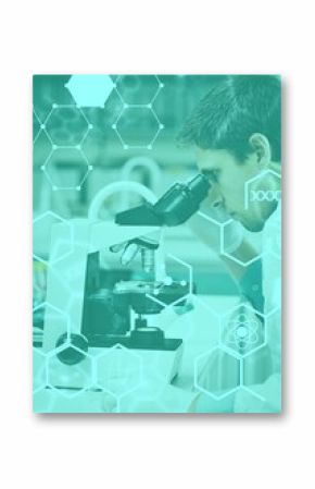 Female scientist looking through a microscope