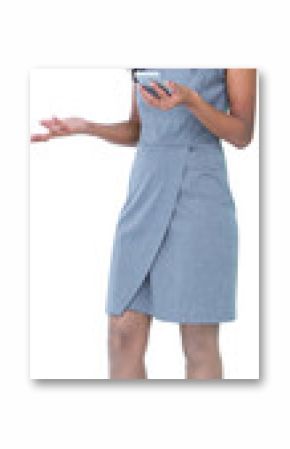 Digital png photo of biracial businesswoman using smartphone on transparent background