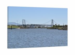 Beautiful shot of bridge over the lake in the new town of pegasus in New Zealand