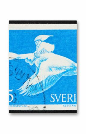 Postage stamp Sweden 1967 Nils Holgersson Riding Wild Goose