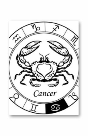 cancer zodiac black white