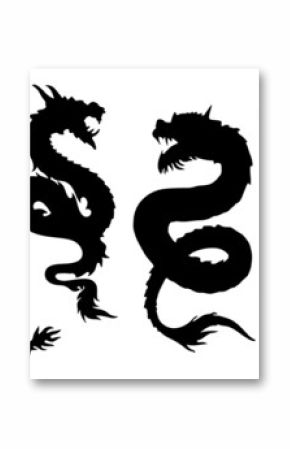 chinese dragon silhouettes