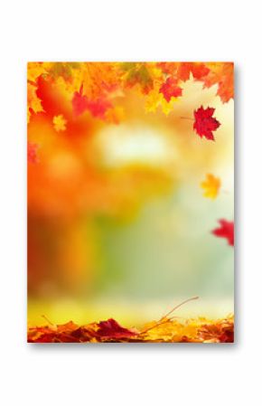 Autumn background with wooden planks