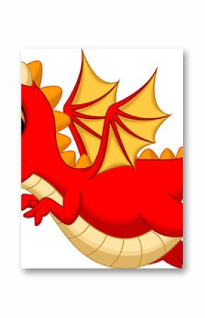 Cute baby dragon flying cartoon